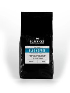 Кава у зернах Black Cat Blue Містить 60% Арабіки 40% Робуста 1 кг (11-351)