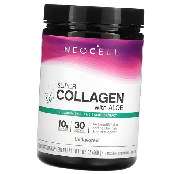 Колаген 1 і 3 типу та екстракт алое віра Super Collagen Powder With Aloe Neocell 284г Без смаку (68342015) від компанії Придбай - фото 1