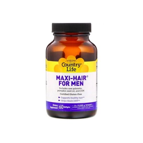 Комплекс для шкіри, волосся, нігтів Country Life Maxi Hair for Men 60 Softgels