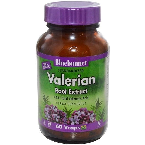 Комплекс для профілактики нервової системи Bluebonnet Nutrition Valerian Root Extract 60 Veg Caps від компанії Придбай - фото 1