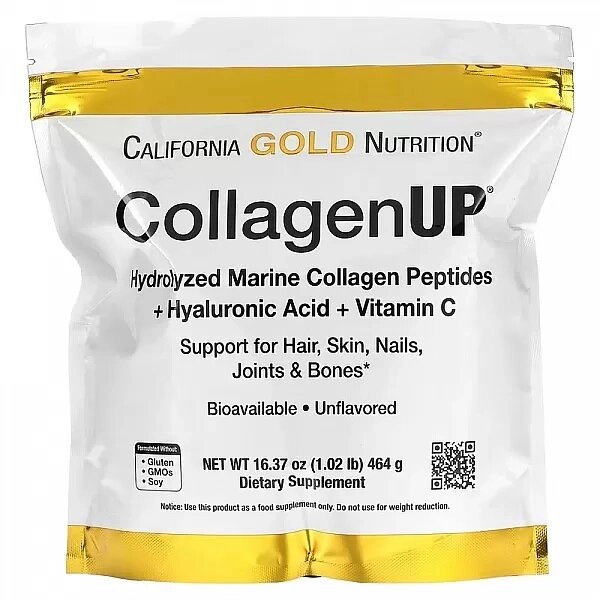 Комплекс для шкіри, волосся, нігтів California Gold Nutrition CollagenUP Marine Hydrolyzed Collagen + Hyaluronic Acid + від компанії Придбай - фото 1