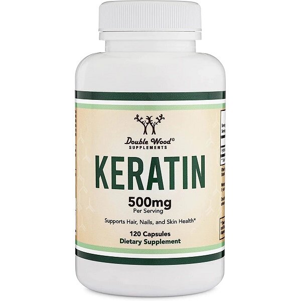 Комплекс для шкіри волосся нігтів Double Wood Supplements Keratin 500 mg (2 caps per serving) 120 Caps від компанії Придбай - фото 1