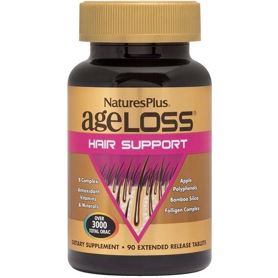 Комплекс для шкіри, волосся, нігтів Nature's Plus Age Loss Hair Support 90 Tabs NTP8015 від компанії Придбай - фото 1