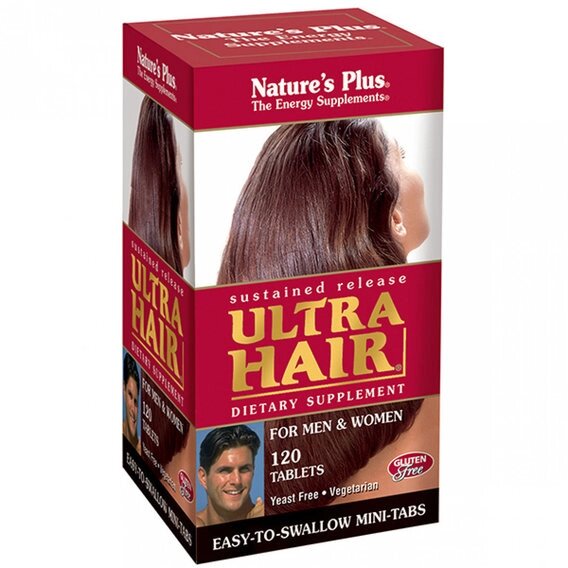 Комплекс для шкіри, волосся, нігтів Nature's Plus Ultra Hair For Men & Women 120 Tabs від компанії Придбай - фото 1