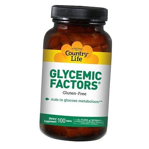 Комплекс для стабілізації глікемічного індексу Glycemic Factors Country Life 100таб (36124052) від компанії Придбай - фото 1