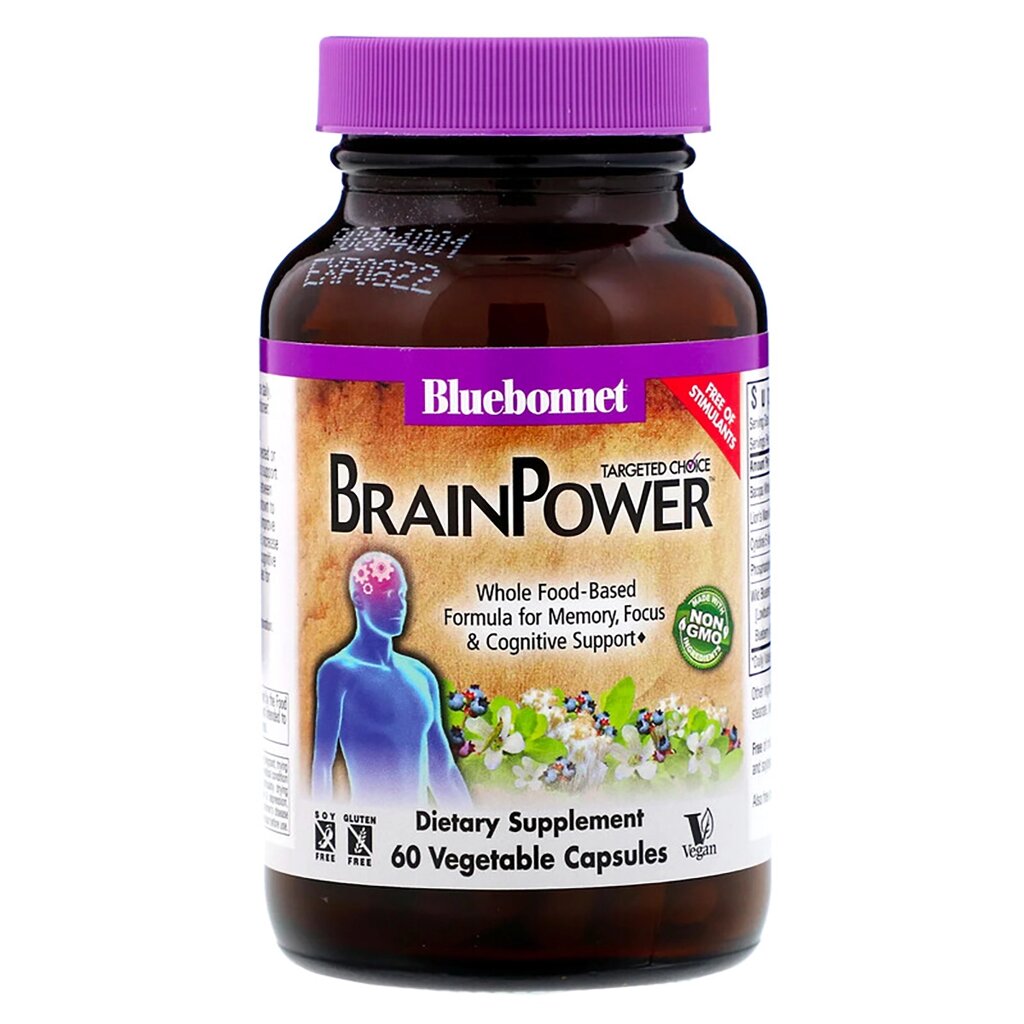 Комплекс підтримки для мозку Bluebonnet Nutrition Targeted Choice Brain Power 60 рослинних капсул від компанії Придбай - фото 1