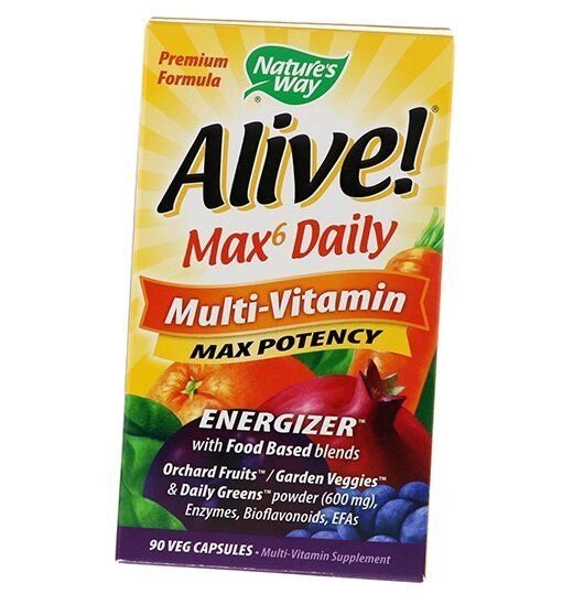 Комплекс Вітамінів Alive! Max6 Daily Multi-Vitamin Nature's Way 90вегкапс (36344094) від компанії Придбай - фото 1