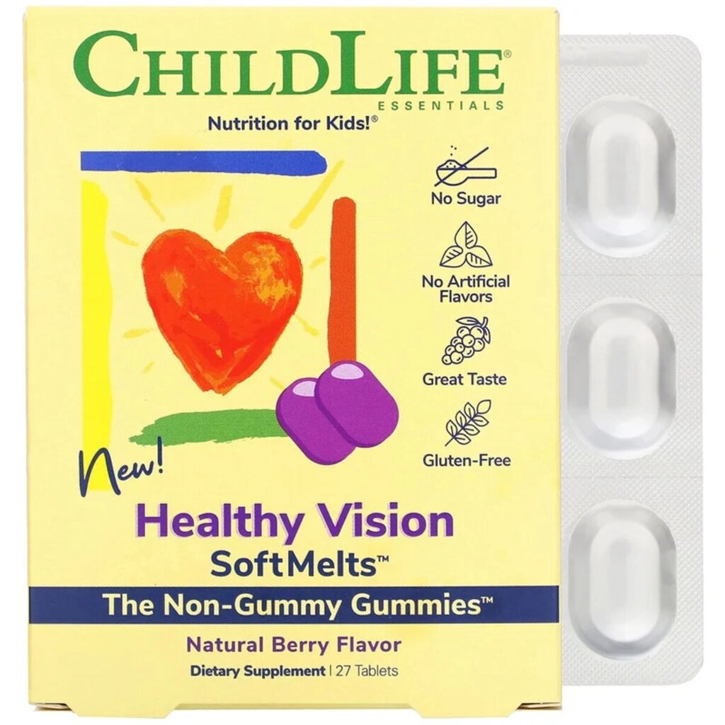 Комплекс Здорове Зір, натуральний ягідний смак, Healthy Vision SoftMelts, Natural Berry Flavor, ChildLife, 27 від компанії Придбай - фото 1