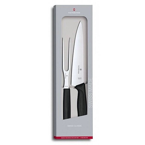 Кухонний набір ніж і вилка Victorinox SwissClassic Carving Set Чорний (6.7133.2G) від компанії Придбай - фото 1