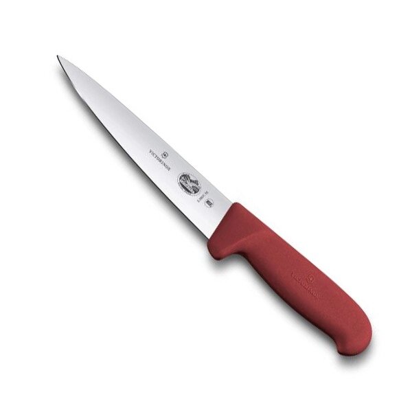 Кухонний ніж м'ясника Victorinox Fibrox Sticking 16 см Червоний (5.5601.16) від компанії Придбай - фото 1