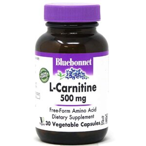 L-Carnitin 500 мг Bluebonnet Nutrition 30 вегетаріанські капсули