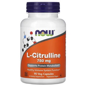 Л-Цитрулін Now Foods L-Citrulline 750 мг 90 капсул