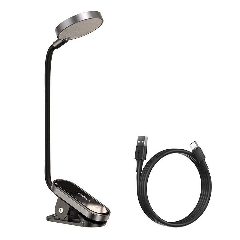 Лампа настільна акумуляторна Baseus Comfort Reading Mini Clip Lamp DGRAD-0G Grey від компанії Придбай - фото 1