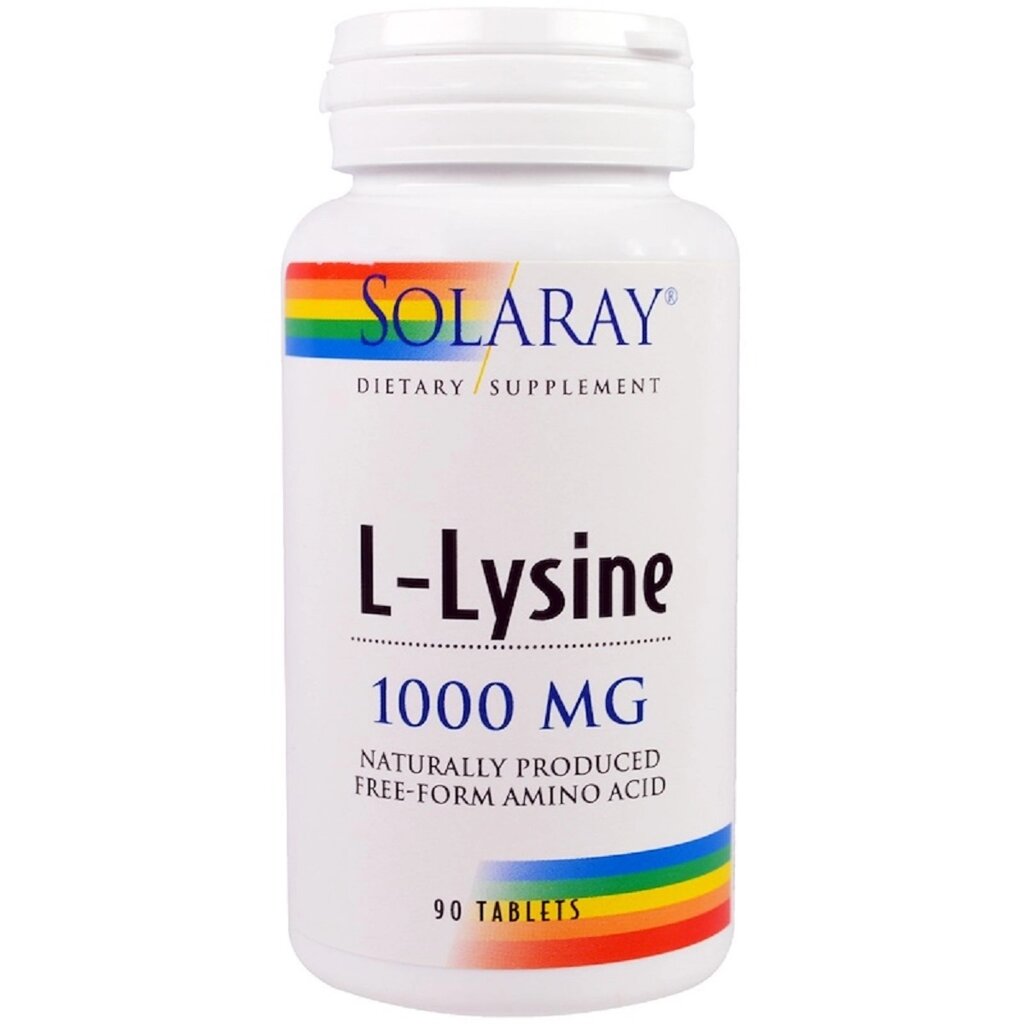 Лізин 1000 Мг, L-Lysine, Solaray, 90 Пігулок від компанії Придбай - фото 1