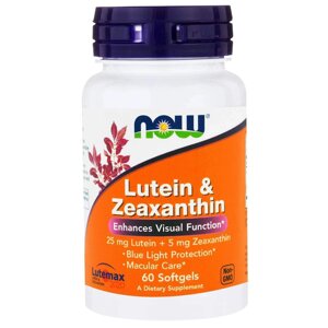 Лютеїн та Зеаксантин Now Foods Lutein & Zeaxanthin для здоров'я очей у капсулах №60