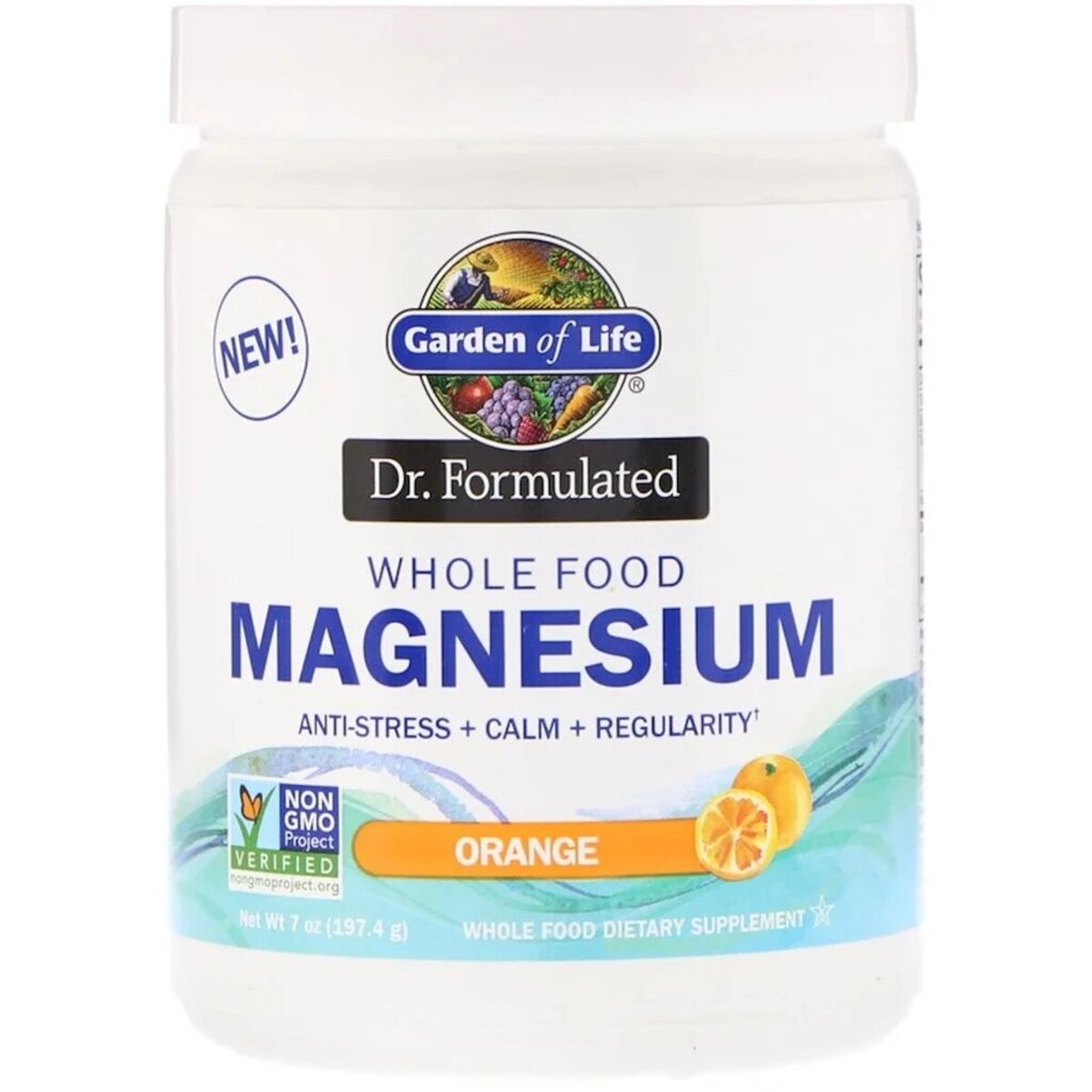 Магнієвий порошок, шипучий напій зі смаком апельсина, Whole Food Magnesium Powder, Dr. Formulated, Garden of Life, 7 від компанії Придбай - фото 1