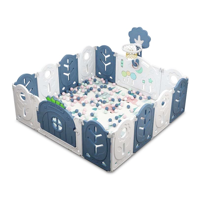 Манеж BabyPlayPen "Магічної ліс" вбудоване баскетбольне кільце 165*165*62 Синій від компанії Придбай - фото 1