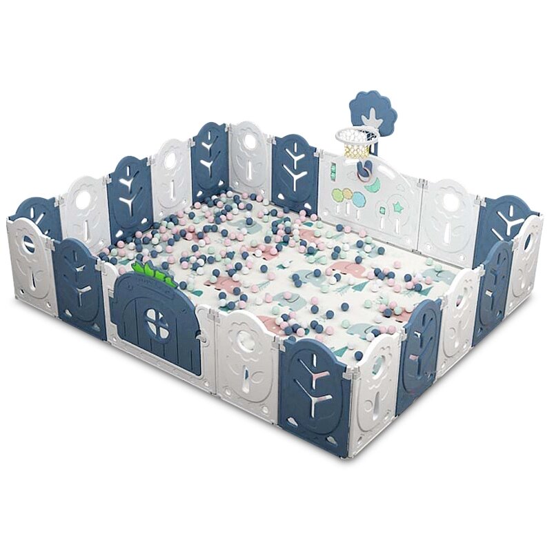 Манеж BabyPlayPen "Магічної ліс" вбудоване баскетбольне кільце 205*246*62 Синій від компанії Придбай - фото 1