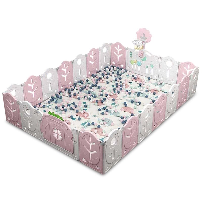 Манеж BabyPlayPen "Магічної ліс" вбудоване баскетбольне кільце 205*285*62 см Рожевий від компанії Придбай - фото 1