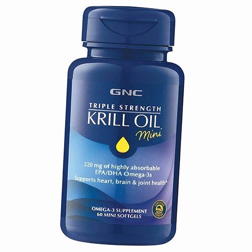 Масло криля Triple Strength Krill Oil Mini GNC 60гелкапс (67120013) від компанії Придбай - фото 1