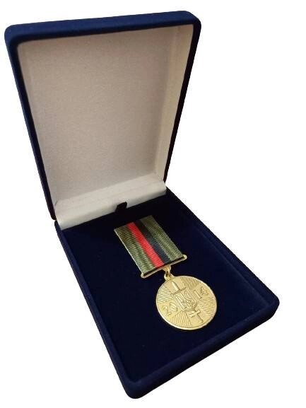 Медаль із посвідченням у футлярі Collection Доброволець АТО 100x32 мм Золотистий (hub_xveqzl) від компанії Придбай - фото 1