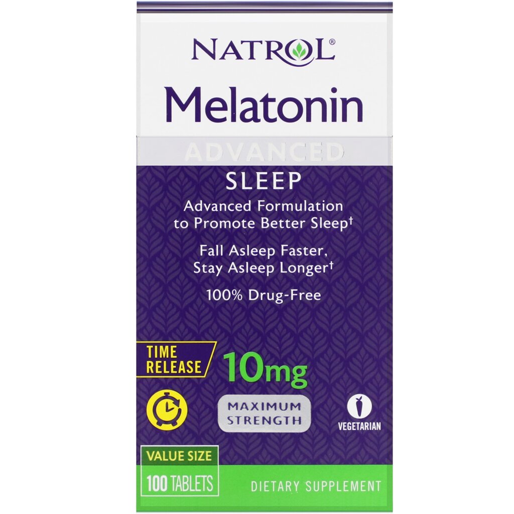 Мелатонін Melatonin Advanced Sleep Natrol - повільне вивільнення 10 мг 100 таблеток від компанії Придбай - фото 1