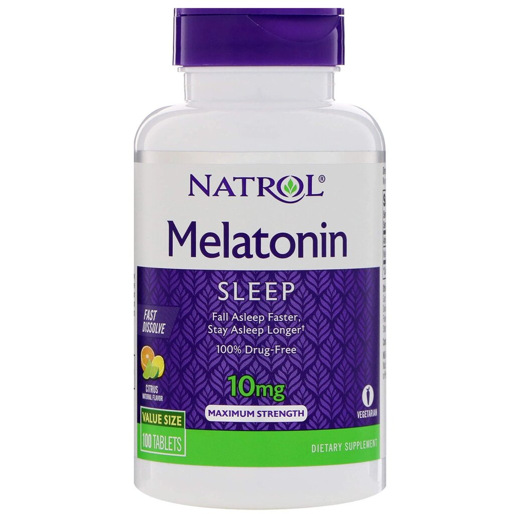 Мелатонін, Natrol, цитрусовий пунш, Melatonin, 10 мг, 100 таблеток (24697) від компанії Придбай - фото 1