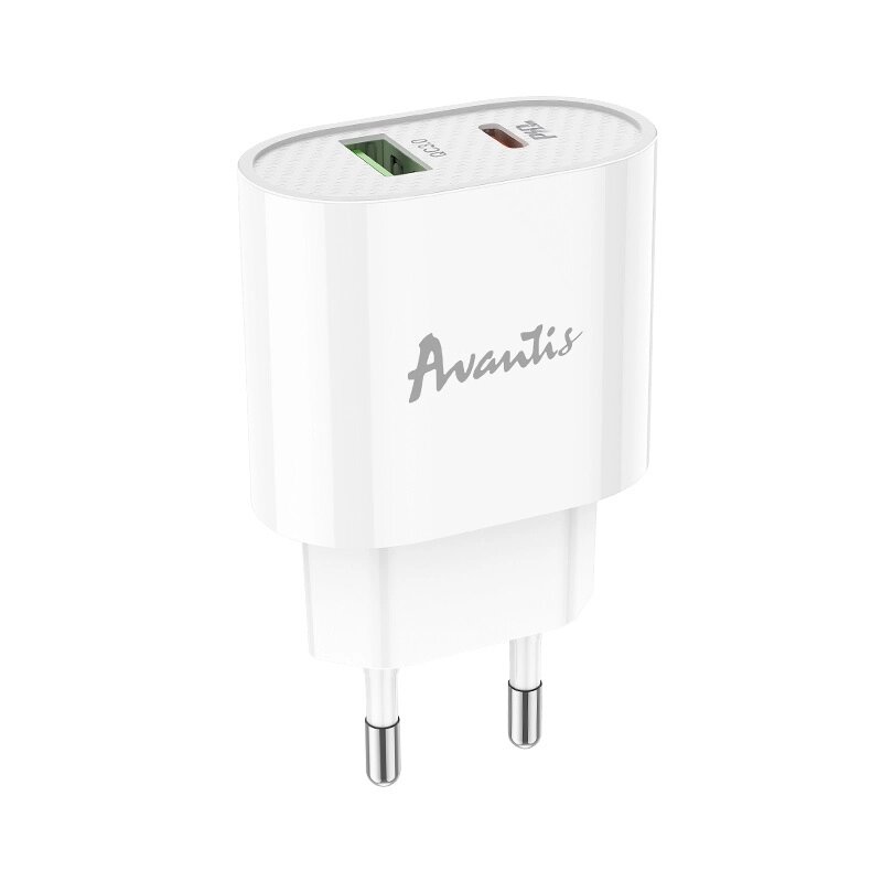 Мережеве зарядний пристрій Avantis A865PD QC3.0 (20W PD)- білий від компанії Придбай - фото 1