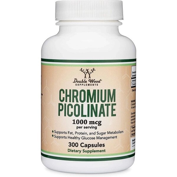 Мікроелемент Хром Double Wood Supplements Chromium Picolinate 1000 mcg (2 caps per serving) 300 Caps від компанії Придбай - фото 1