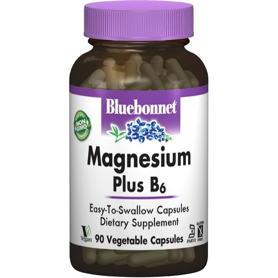 Мікроелемент Магній Bluebonnet Nutrition Magnesium Plus B6 90 Veg Caps BLB0735 від компанії Придбай - фото 1