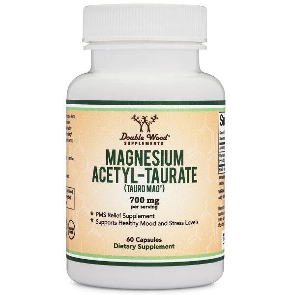 Мікроелемент Магній Double Wood Supplements Magnesium Acetyl-Taurate 700 mg 60 Caps від компанії Придбай - фото 1