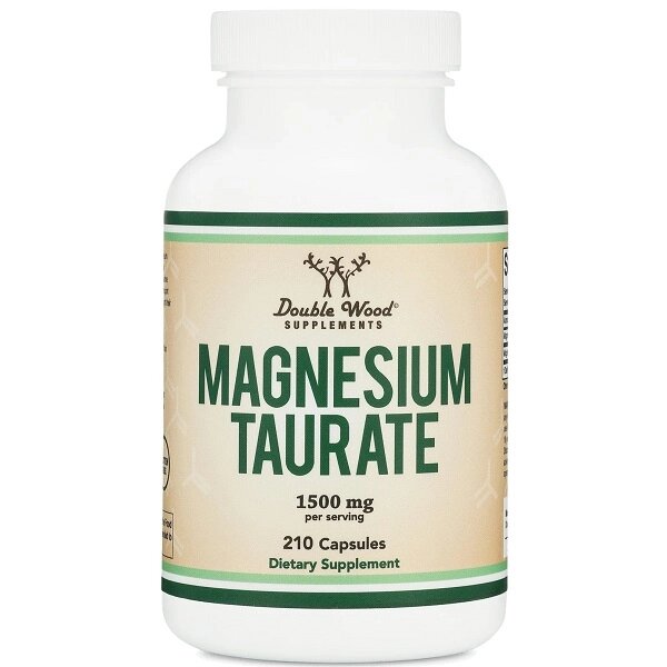 Мікроелемент Магній Double Wood Supplements Magnesium Taurate 1500 mg 210 Caps від компанії Придбай - фото 1