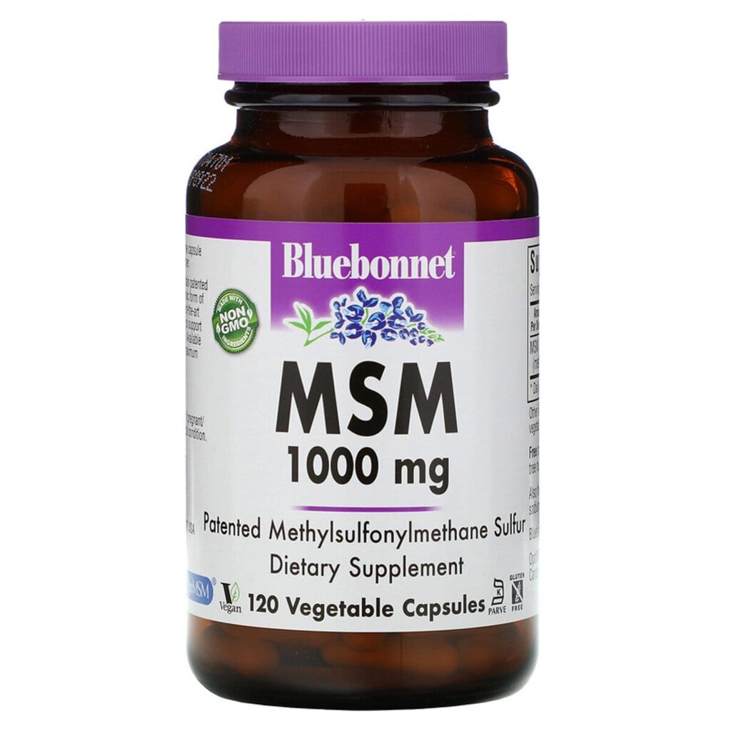 МСМ 1000 мг MSM Bluebonnet Nutrition 120 вегетаріанських капсул від компанії Придбай - фото 1