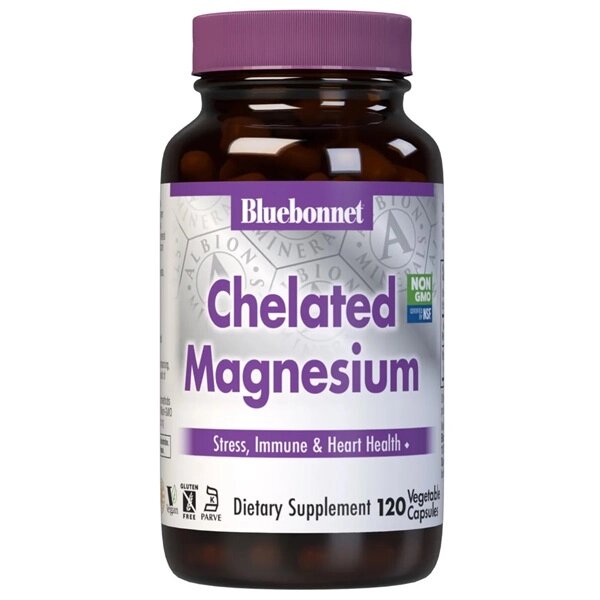 Мультимінеральний комплекс Bluebonnet Nutrition Chelated Magnesium Albion 120 Caps від компанії Придбай - фото 1