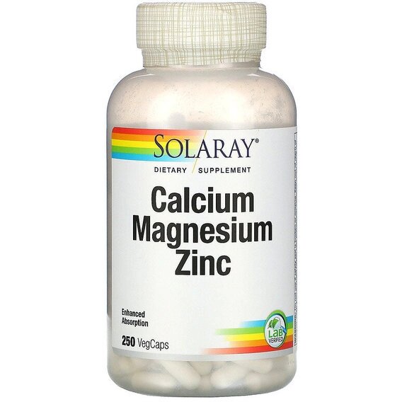 Мультимінеральний комплекс Solaray Calcium Magnesium Zinc 250 Veg Caps SOR04561 від компанії Придбай - фото 1