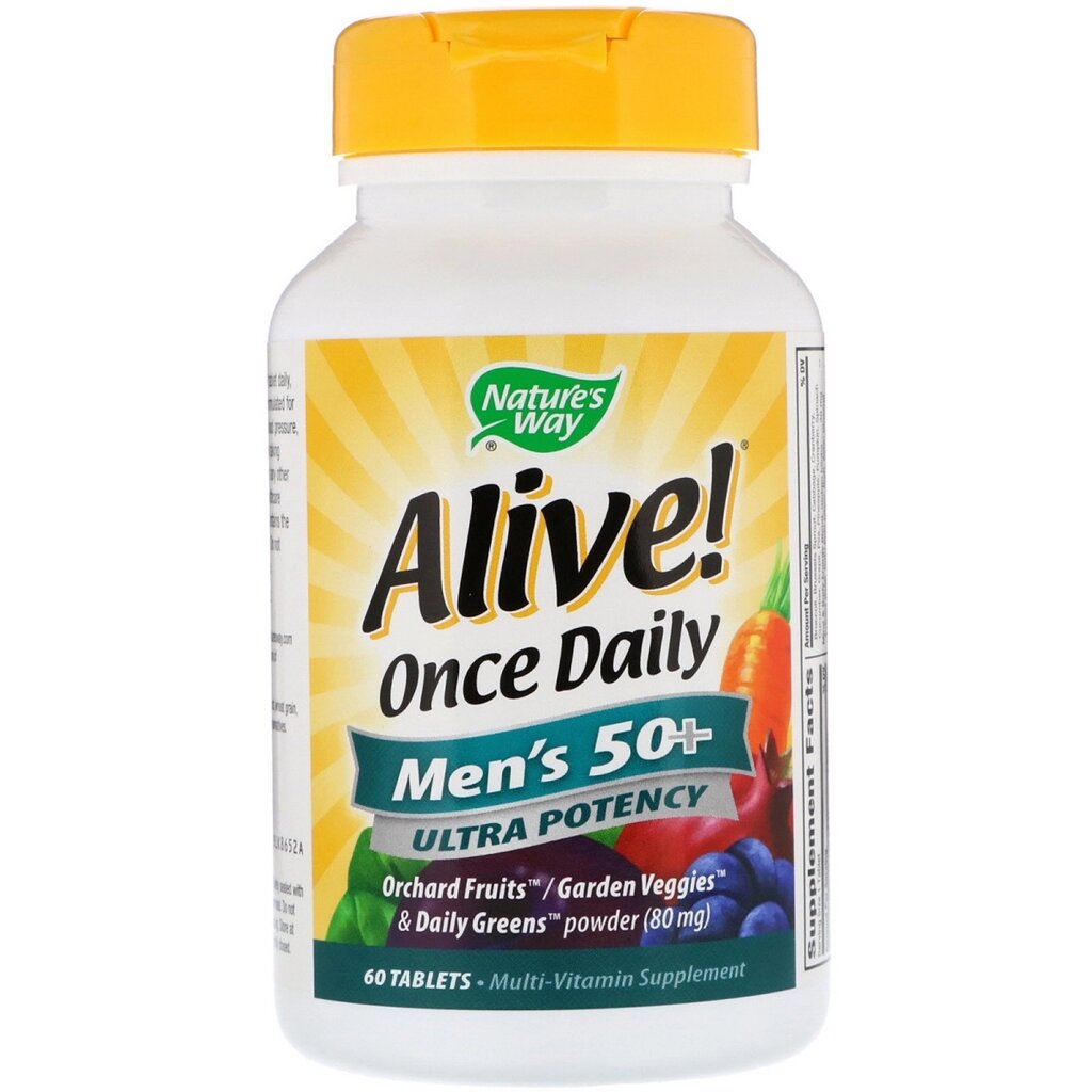 Мультивітамін для чоловіків 50+ Nature's Way Alive! Once Daily Men's 50+ Multi-Vitamin 60 таблеток (NWY15691) від компанії Придбай - фото 1