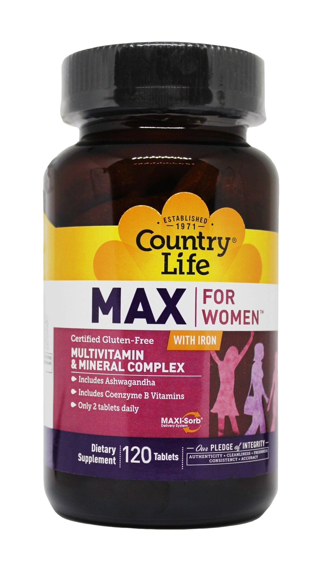 Мультивітаміни та мінерали для жінок Country Life Max for Women 120 таблеток від компанії Придбай - фото 1