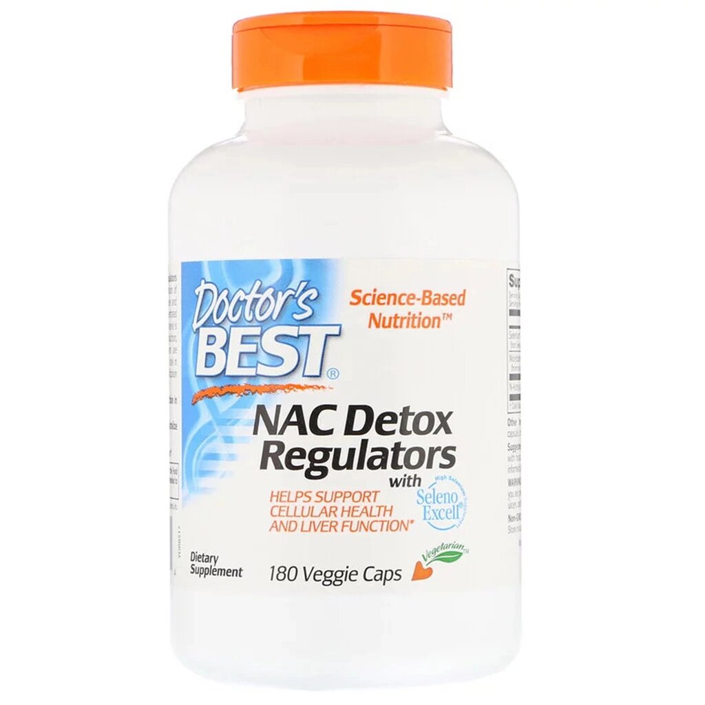 N-Ацетилцистеїн NAC Doctor's Best Detox Regulators 180 гелевих капсул (DRB00517) від компанії Придбай - фото 1