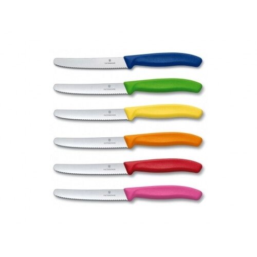 Набір із 6 ножів Victorinox Swiss Classic Colorful Tomato and Table Knife Set (6.7839.6G) від компанії Придбай - фото 1