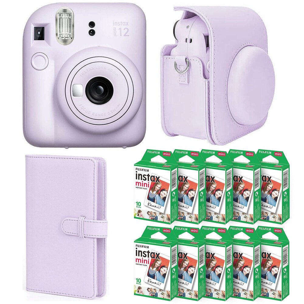 Набір камери Fujifilm Instax Mini 12/Фотопапір 100 шт/Чехол/Фотоальбом 108 фото Фіолетовий (2310363484) від компанії Придбай - фото 1