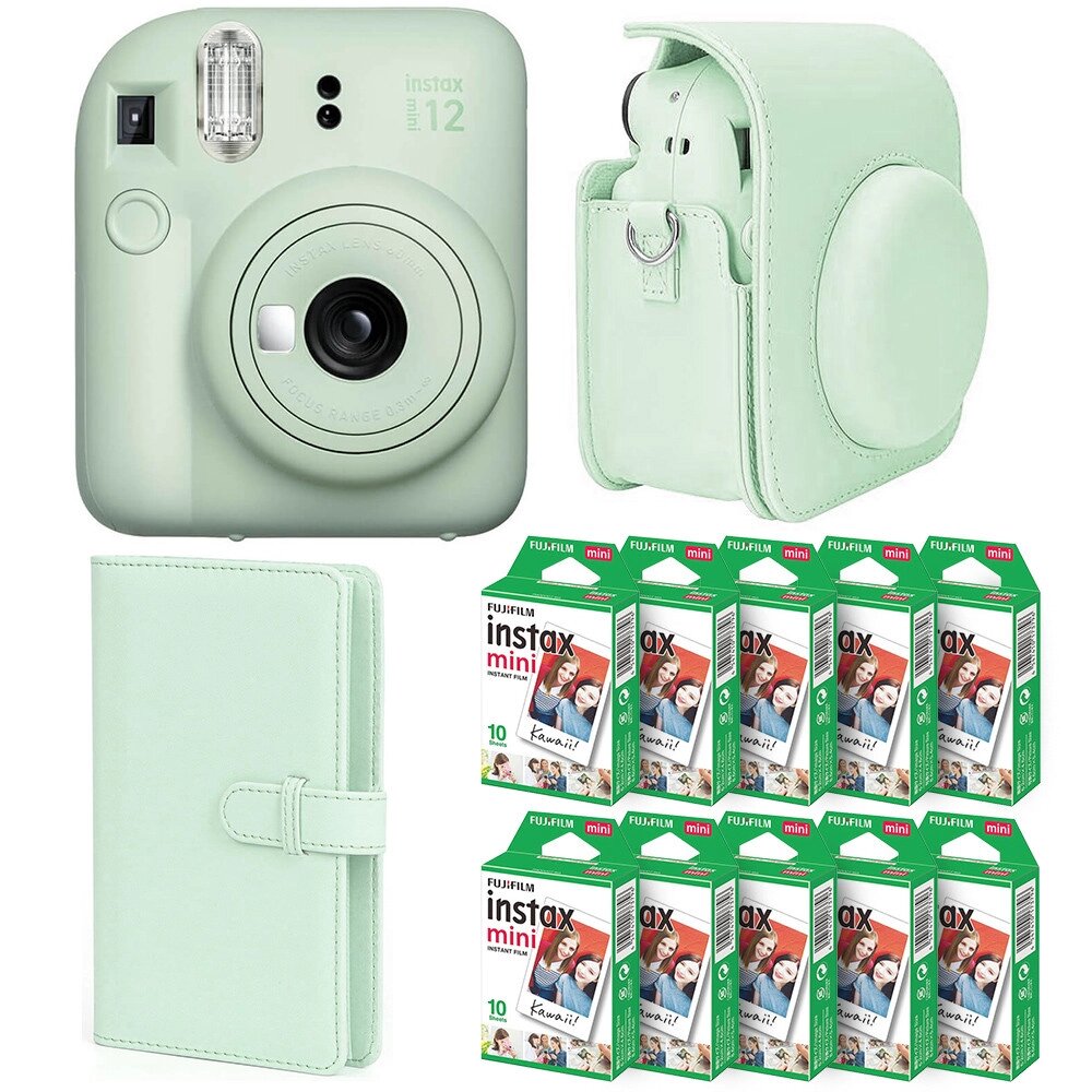 Набір камери Fujifilm Instax Mini 12/Фотопапір 100 шт/Чехол/Фотоальбом 108 фото Зелений (2310363476) від компанії Придбай - фото 1