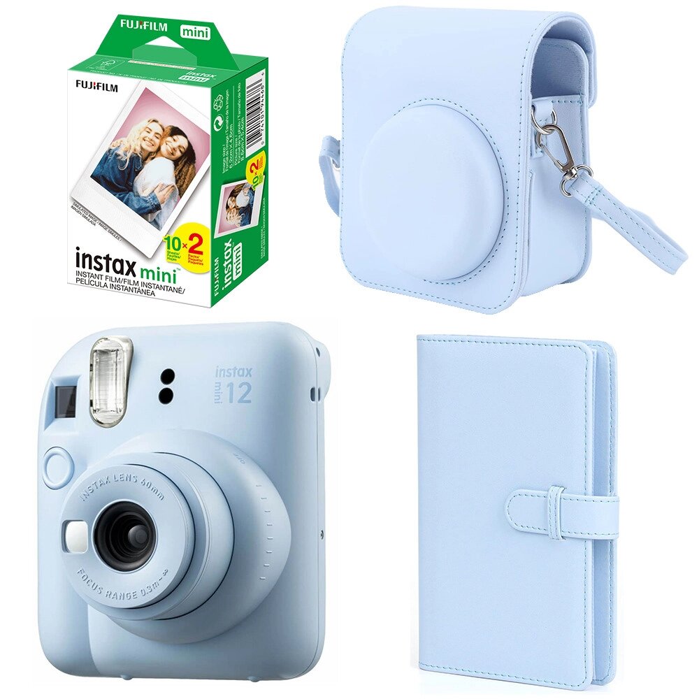 Набір камери Fujifilm Instax Mini 12/Фотопапір 20 шт/Чехол/Фотоальбом 108 фото Блакитний (2310363464) від компанії Придбай - фото 1