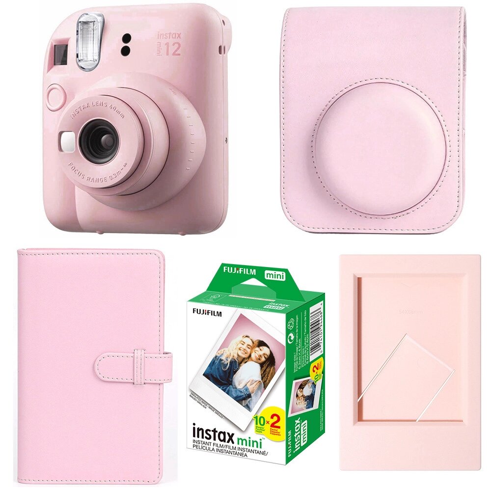 Набір камери Fujifilm Instax Mini 12/Фотопапір 20 шт/Чехол/Фотоальбом 108 фото/Фоторамка Рожевий (2310335004) від компанії Придбай - фото 1