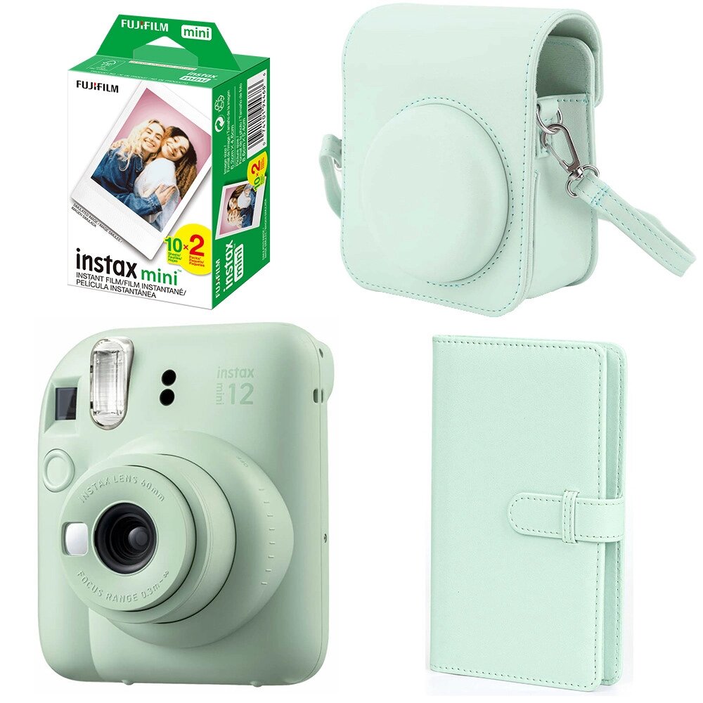 Набір камери Fujifilm Instax Mini 12/Фотопапір 20 шт/Чехол/Фотоальбом 108 фото Зелений (2310363465) від компанії Придбай - фото 1