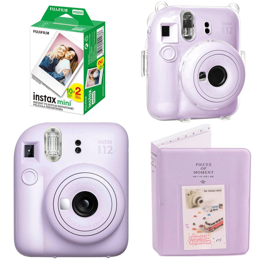 Набір камери Fujifilm Instax Mini 12/Фотопапір 20 шт/чохол/Фотоальбом 64 фото Фіолетовий (2148686552) від компанії Придбай - фото 1