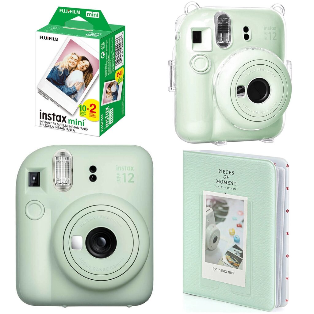 Набір камери Fujifilm Instax Mini 12/Фотопапір 20 шт/чохол/Фотоальбом 64 фото Зелений (2148686550) від компанії Придбай - фото 1