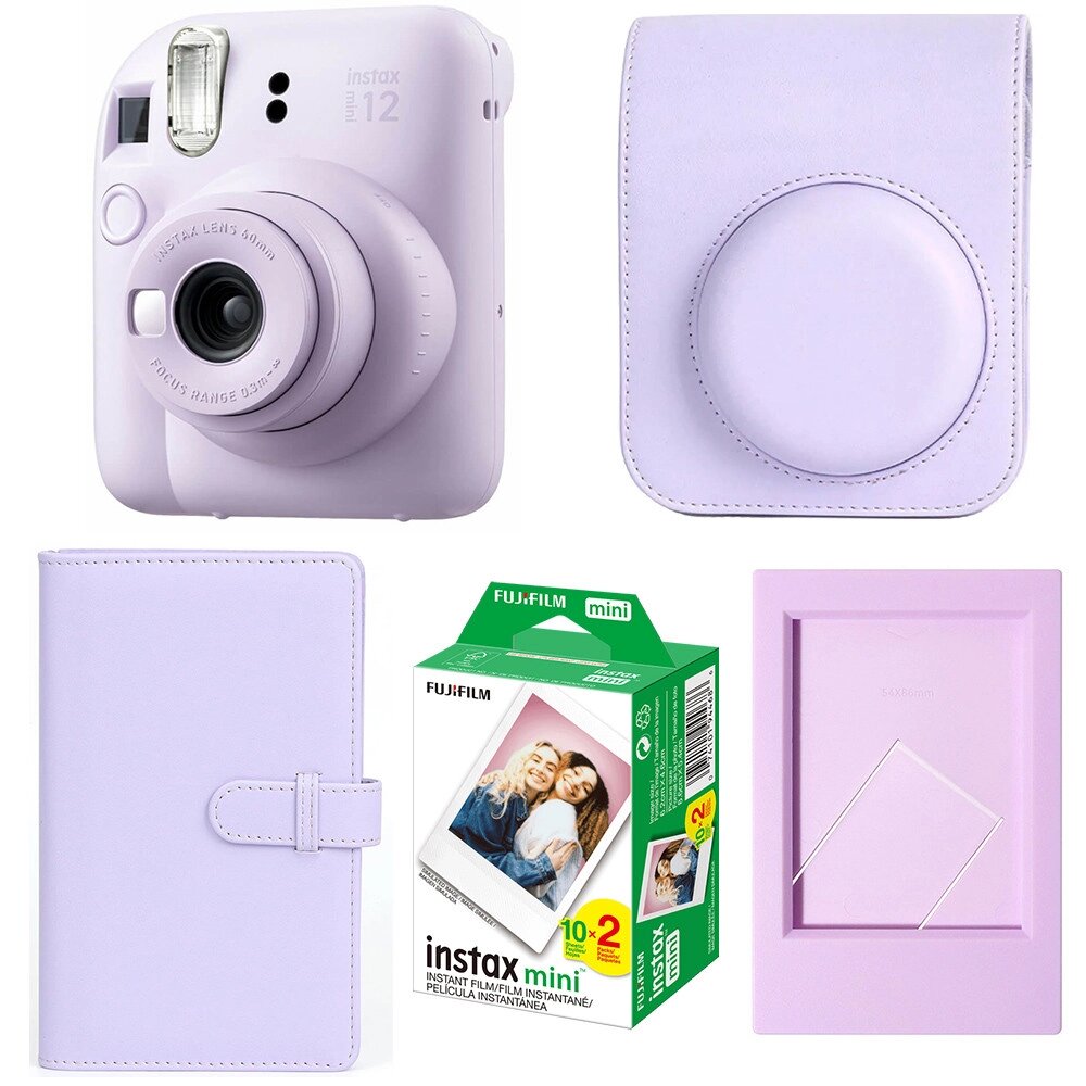 Набір камери Fujifilm Instax Mini 12/Фотопапір 20шт/Чехол/Фотоальбом 108 фото/Фоторамка Фіолетовий (2310363481) від компанії Придбай - фото 1