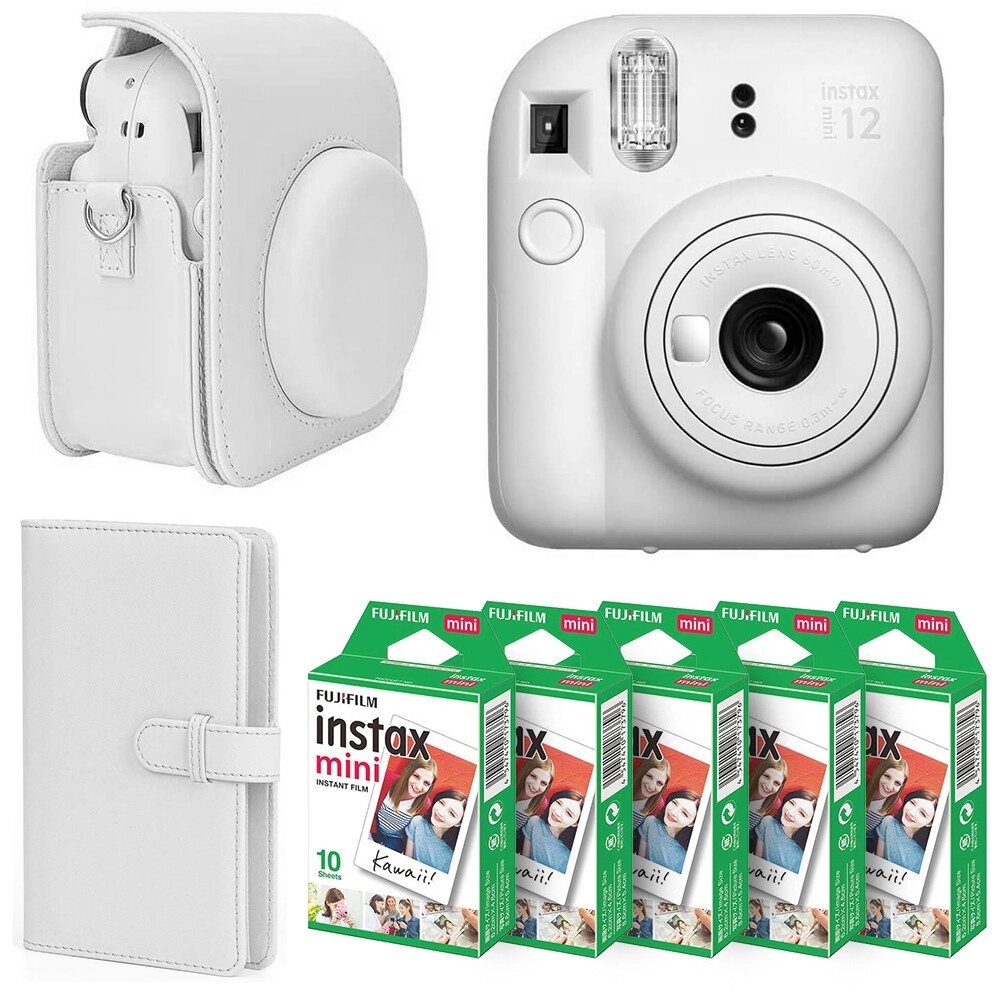 Набір камери Fujifilm Instax Mini 12/Фотопапір 50 шт/Чехол/Фотоальбом 108 фото Білий (2310363474) від компанії Придбай - фото 1