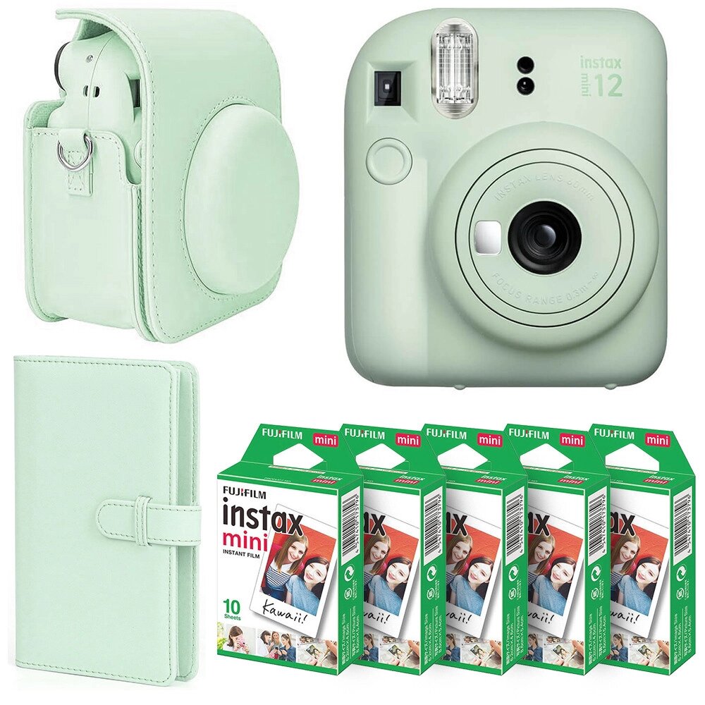 Набір камери Fujifilm Instax Mini 12/Фотопапір 50 шт/Чехол/Фотоальбом 108 фото Зелений (2310363473) від компанії Придбай - фото 1