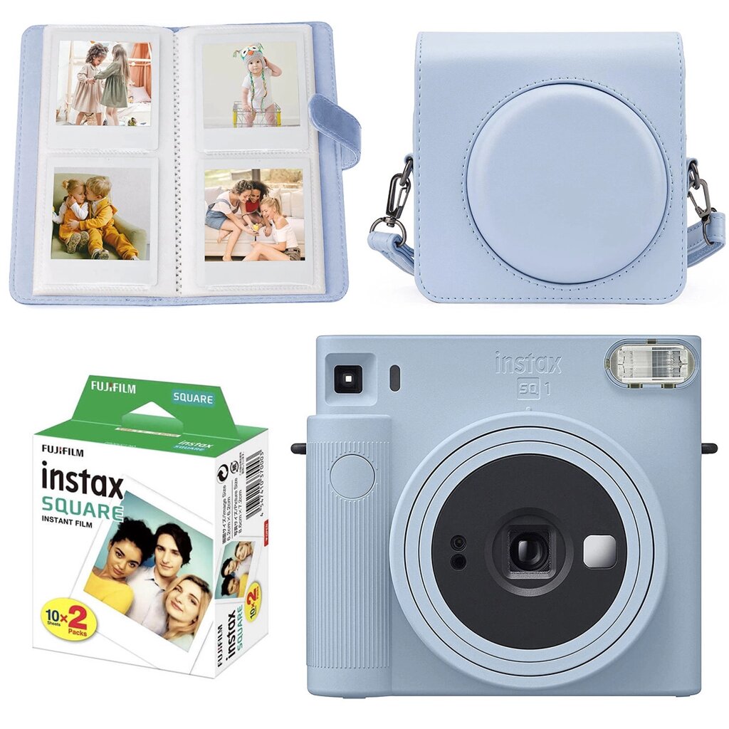 Набір камери Fujifilm Instax Square SQ1/Фотопапір 20 шт/Чехол/Фотоальбом 80 фото Блакитний (2148686565) від компанії Придбай - фото 1